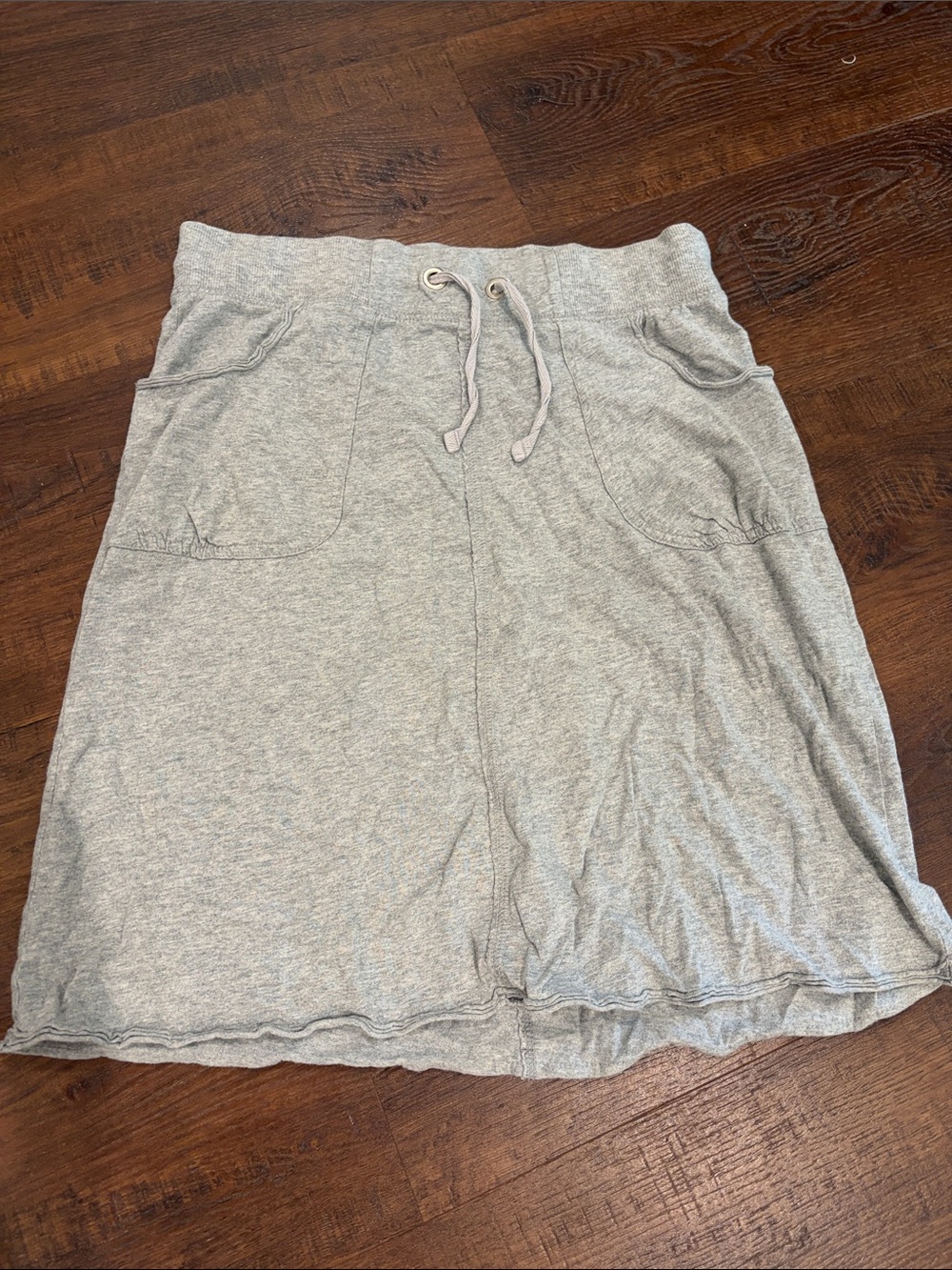 Merona Light Heather Gray Midi Skirt with Drawstring Waist